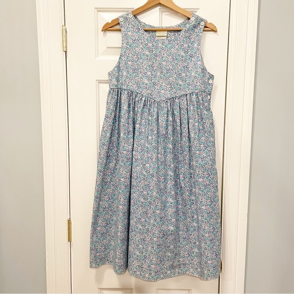 VTG Laura Ashley Mother & Child Floral Jumper Dress Cottagecore Prairie S 11 12